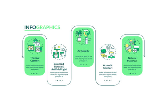 Ergomic House Design Vector Infographic for Commercial Graphics