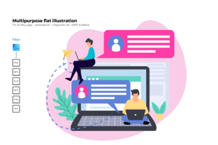 Flat Illustration Business Chatting: A Modern Graphic for Presentation Templates