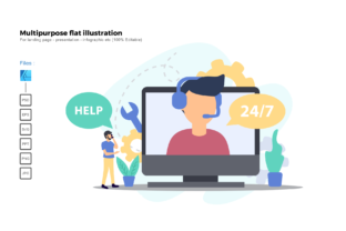 Flat Illustration Customer Support for Embroidery Projects