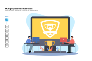 Flat Illustration Game Online: A Modern Graphic Design Asset for Local Business Branding