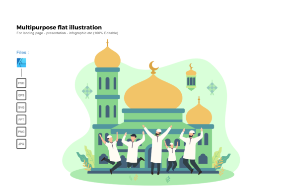 Flat Illustration Ied Mubarak 1441H: A Versatile Graphic for Creative Projects
