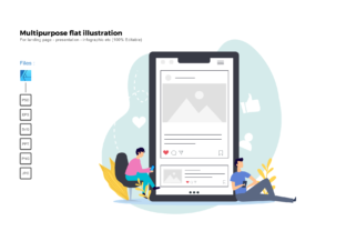Flat Illustration Instagram App: A Modern Graphics Asset for Presentation Templates