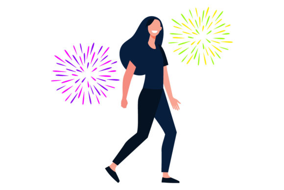 Flat Illustration New Year-02: A Modern Graphic Asset for Creative Designers