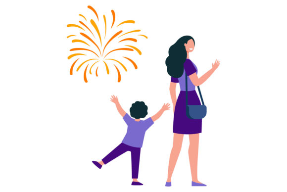 Flat Illustration New Year-04 for Local Business Branding and Packaging