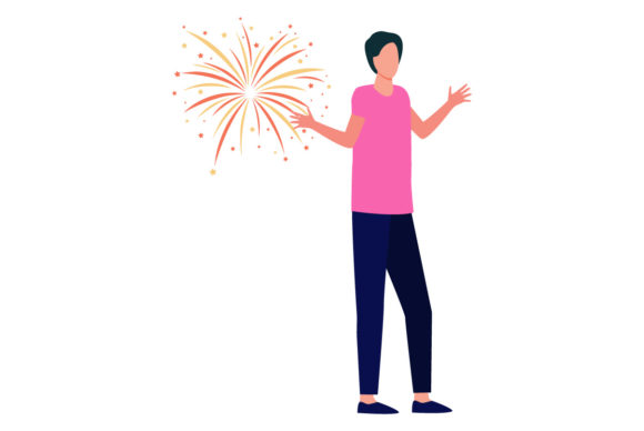 Flat Illustration New Year-06: A Modern Graphic Asset for Creative Projects