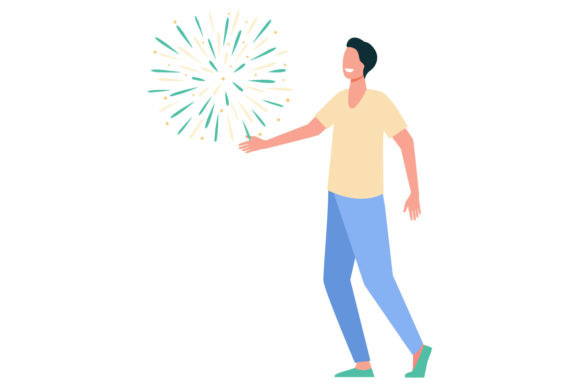 Flat Illustration New Year-07: A Modern Design Asset for Creative Content