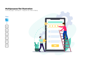 Flat Illustration Rating UI for Handmade and Presentation Graphics