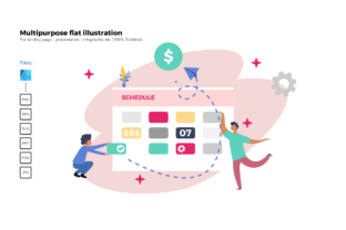 Flat Illustration Schedule Company: A Versatile Graphic Design Asset for Presentation Templates