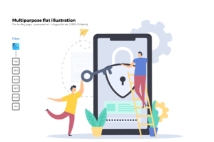 Flat Illustration Security Apps: A Modern Graphic Design Asset for Presentation Templates