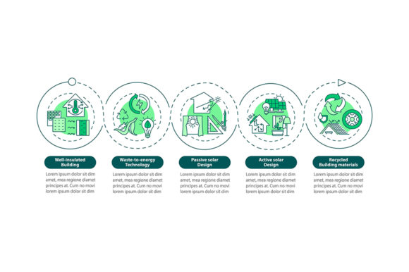 Green House Vector Infographic Template for Creative Projects