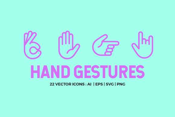 Hand Gestures Icon Pack: A Modern Graphic Design Asset for Local Branding