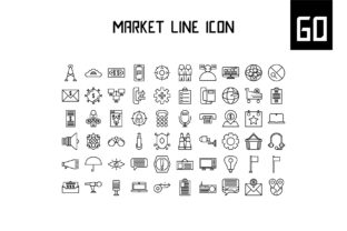 Market Line Icon: A Minimalist Graphic Design Asset for Modern Branding