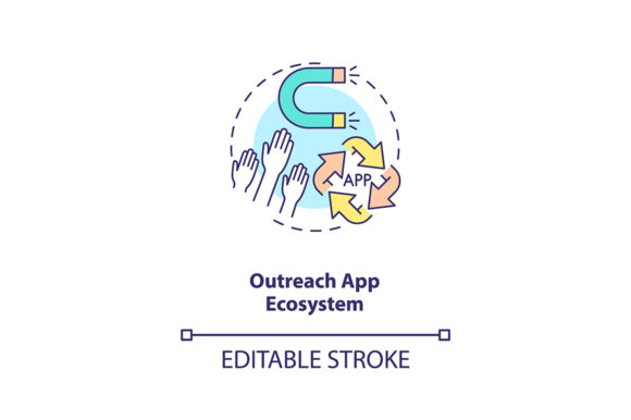 Outreach App Ecosystem Concept Icon: A Must-Have Graphic Design Asset for Crafters