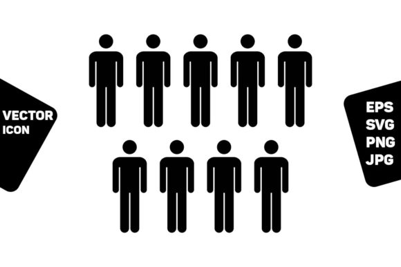 People Icon Vector Male Group of Persons: A Polished Graphic for Modern Content