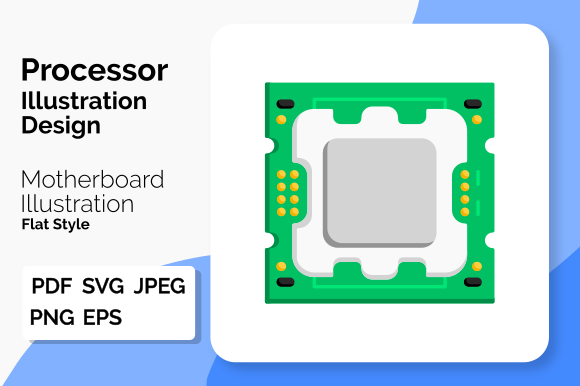 Processor Illustration Design Flat Style for Handmade and Digital Crafts